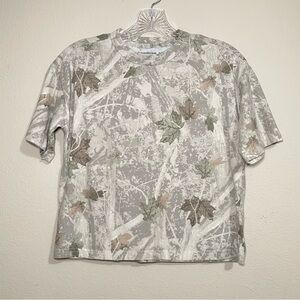 Abercrombie Kids Relaxed‎ Fit Cropped Boxy Camo Taupe Sz 9/10